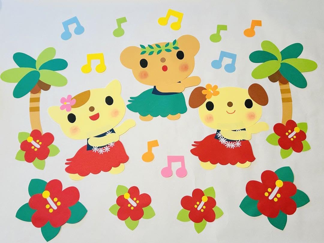 ◇オーダー用◇ダイカット 夏 ヤシの木 ハイビスカス 向日葵 朝顔 カニ